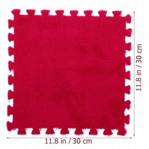 Set 10 Piese Covor tip Puzzle, Flippy, Spuma EVA, Pufos, 30 x 30 x 1 cm, Rosu - Img 9