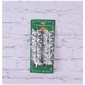 Set 12 Fundite pentru Brad, Flippy, 5.5 cm, din Poliester, Argintiu - Img 5