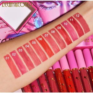 Set 12 Lip Gloss Kevin&Coco, nuante de rosu si rose, cutie dreptunghiulara, 26.5x16.5x2.2 cm, 200 g, multicolor - Img 2