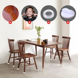 Set 16 Protectii pentru Picioare Scaun si Podea, Flippy, Universale din Silicon, Model Patrat, Alb Transparent - Img 7