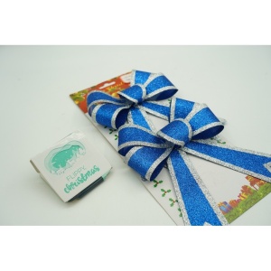 Set 2 fundite pentru brad, Albastre, cu margini argintii, 13 x 18 cm, PVC, Flippy - Img 2