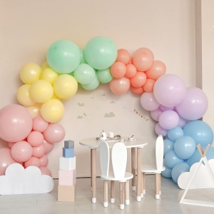 Set 25 Baloane din Latex, Flippy, Model Party, 13 cm, Multicolore, Culori Pale, 1 g - Img 3
