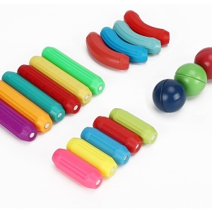 Set 25 de Piese Magnetice de Constructie, Flippy, Puzzle, Forme, 3 Ani, ABS, Magnet, 16x6x14 cm, Multicolor - Img 2