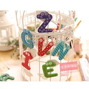 Set 26 Magneti de Frigider pentru Copii, Flippy, Model Alfabet A-Z, Figurine Amuzante, din Lemn, Multicolor - Img 4