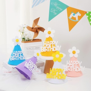 Set 3 Coifuri Happy Birthday, Flippy, pentru Petrecere, Tematica Aniversare, cu Floare din Spuma, Multicolor - Img 12
