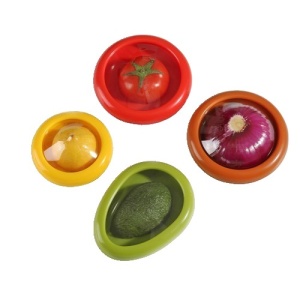 Set 4 Recipiente pentru Pastrarea Proaspata a Legumelor, Flippy, Cutii Portabile Sigilate Anti-oxidare, 4 Forme Diferite pentru Legume sau Fructe, Culori diferite - Img 1