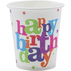 Set 6 Pahare de Carton, Flippy, Colectia Happy Birthday, 7 x 5 x 8.5 cm, Multicolor - Img 3