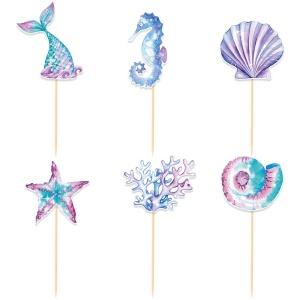 Set 6 Props-uri pentru Prajituri Sirena, Flippy, Colectia Mermaid, Multicolor - Img 1