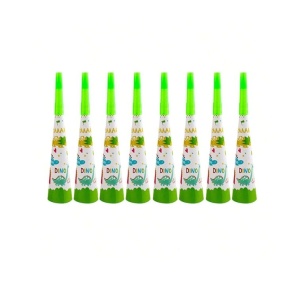 Set 6 Suflatori, Flippy, Colectia Dino Park, 20 x 5 cm, din Carton, Multicolor