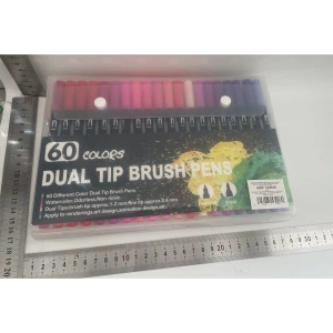 Set 60 Carioci, Flippy, pe Baza de Apa, 2 Tipuri de Varf, 1-2 mm, 0.4 mm, Corp Carioca Negru, din Plastic, Multicolor - Img 6