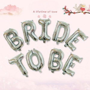 Set Baloane din Folie Metalizata, Flippy, Model Bride to Be, Litere de 40 cm, Baloane Party, Ambalaj Individual, Pai Inclus, Umflare cu Aer sau Heliu, Argintiu - Img 2