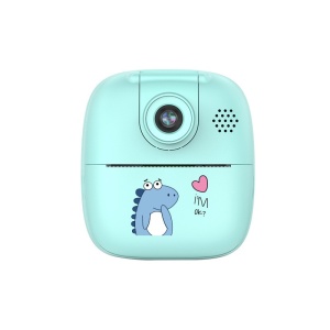 Set Camera Instantanee pentru Copii, Flippy, Camera 180° Selfie, Ecran HD 2'', 24MP, 720P Video, 1200 mAh, cu Functie de Printare Alb-Negru, cablu USB-C, Bluetooth, Compatibil iOS/Android, Imprimare APP, Model Dino, Turcoaz - Img 8