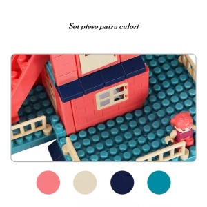 Set constuctii, Flippy, Casa si curte, 251 piese, Multicolor - Img 3