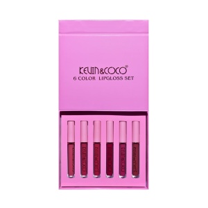 Set de Buze, KEVIN &amp; COCO, Pink Girl, 6 Lip Gloss-uri, 17 x 14.8 x 2.9 cm, Roz/Maro - Img 7