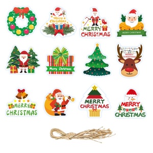 Set Decoratiuni de Craciun pentru Brad, Flippy, Modele Variate, Sfoara Inclusa, 12 Piese, 5.5 x 6.5 cm, Model A, Multicolor - Img 1