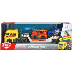 Set Dickie Toys Micro Rescue Truck cu un camion de salvare si 2 vehicule - Img 3