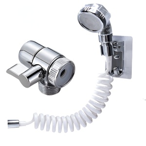 Set Extensie de Dus, Flippy, pentru Baterie Baie sau Bucatarie, 4 Piese, Filtru de Ioni Negativi, Furtun Flexibil de 1.5 Metri, Argintiu - Img 1