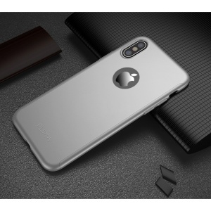 Set Husa si Folie de Protectie, Flippy, Compatibila cu Apple iPhone X, Full Cover 360°, Plastic + Sticla, Argintiu - Img 4