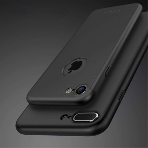 Set Husa si Folie de Protectie, Flippy, Compatibila cu Apple iPhone X, Full Cover 360°, Plastic + Sticla, Negru - Img 8