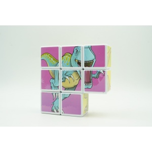 Set inteligent de cuburi magnetice pentru copii, 8 piese, cutie depozitare, puzzle dinozauri, +3 ani, multicolor - Img 9