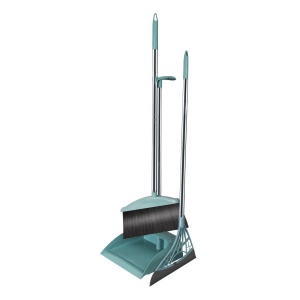 Set matura, faras cu coada si matura silicon, Flippy, Pentru uz casnic, Plastic/Otel, Albastru deschis, 90 x 72 x 100 cm - Img 1