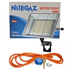 Soba cu arzator mare, 3000 W, 220 g/h + Kit reglabil gpl RH-10 + Tub flex 2M+2 Coliere - Img 2