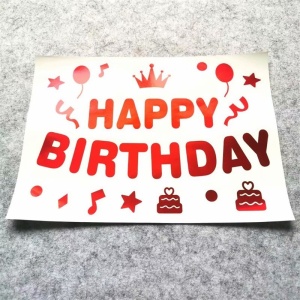 Sticker Autocolant pentru Baloane, Flippy, Tematica Aniversare, Model Happy Birthday, 29x21 cm, Rosu - Img 5