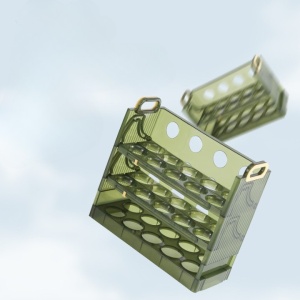 Suport Organizator pentru Oua, Flippy, pentru Frigider, Verde transparent, Capacitate 30 oua, Trei straturi, cu Data de Expirare, 25.5x10x23 cm - Img 9