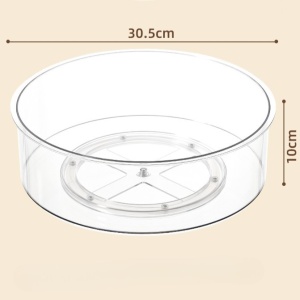 Suport Rotativ pentru Condimente, Flippy, Multifunctional, Rotund, 360 de Grade, pentru Bucatarie, Plastic, 30.5x30.5x10 cm, Transparent - Img 4