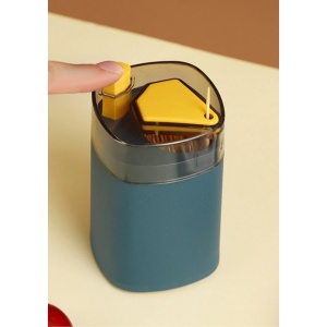 Suport Scobitori, Flippy, Automat, cu Buton si Capac, din PP, 9.5x6 cm, Albastru - Img 11