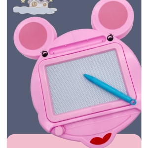 Tabla Magnetica pentru desen Flippy, Pix, forma Soricel, dimensiuni 23x26.5 cm, Dezvolta Creativitatea, Roz - Img 6