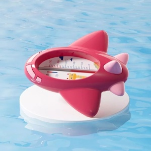 Termometru pentru Baie, Flippy, Plutitor, Rezistent la apa, Multifunctional, Model Avion, 11x10x4 cm, Rosu - Img 3