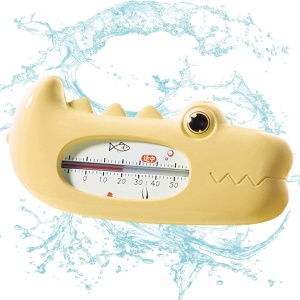 Termometru pentru Baie, Flippy, Plutitor, Rezistent la apa, Multifunctional, Model Crocodil, 2.7x6.5x3.7 cm, Galben - Img 4
