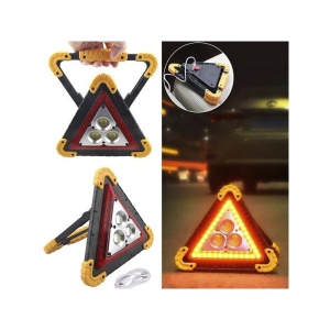 Triunghi Multifunctional de Avertizare, Flippy, Lanterna LED, Impermeabil IP65, 800 lm, 2 x AA, Functie Incarcare Telefon, USB si Micro USB, COB, Portocaliu - Img 3