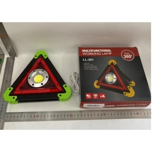 Triunghi Multifunctional de Avertizare, Flippy, Lanterna LED, Impermeabil IP65, 800 lm, 2 x AA, Functie Incarcare Telefon, USB si Micro USB, COB 33, Verde - Img 2