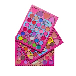 Trusa de Machiaj, KEVIN & COCO, Mean Girl Heart, Fard de Pleoape, Iluminator, Blush Cremos, 96 culori, 21 x 15.7 x 2.4 cm - Img 1