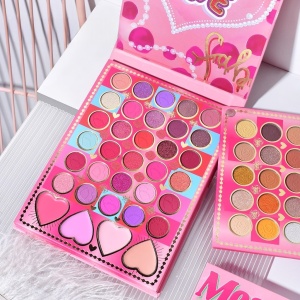 Trusa de Machiaj, KEVIN & COCO, Mean Girl Rose, Fard de Pleoape, Iluminator, Blush Cremos, 97 culori, 21 x 15.7 x 2.4 cm - Img 7