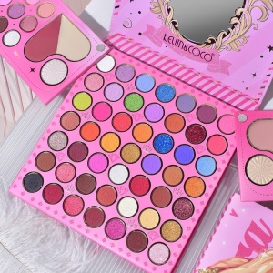 Trusa de Machiaj, KEVIN & COCO, Princess Palette. Fard de Pleoape, Iluminator, Corector, Ruj, 79 culori, 19.7 x 20 x 2 cm - Img 3