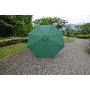 Umbrela Rotunda de Soare pentru Terasa sau Gradina, Flippy, Diametru 2.70 m, Inaltime 2.80 m, 9 Brate, Manivela, Diametru Tija 35 mm, Inclinare, Verde - Img 2
