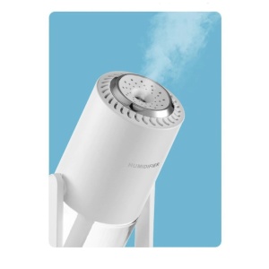 Umidificator si Purificator aer ultrasonic portabil, rezervor 200ml, cu ioni negativi, LED 7 culori, rotatie 360 grade, Alb - Img 5