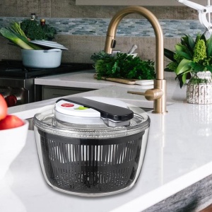 Uscator Manual pentru Salata si Verdeturi, Flippy, Plastic, 16x15x21 cm, Capacitate 3L, Negru - Img 5