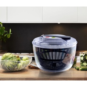 Uscator Manual pentru Salata si Verdeturi, Flippy, Plastic, 20x20x25 cm, Capacitate 5L, Negru - Img 4