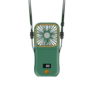 Ventilator Portabil Flippy, 3 in 1, de Mana, de Gat, de Birou, 16.7 x 8 x 1.9 cm, 3 Trepte de Viteza, Incarcare USB, Pliabil, Afisaj Digital, Suport Telefon, Verde - Img 7