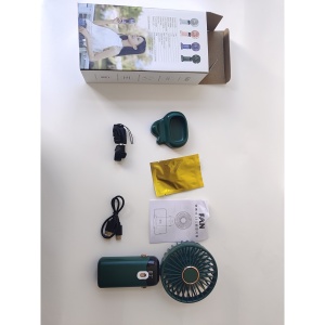 Ventilator Ultra Portabil cu Aromaterapie, Flippy, 3 in 1, de Mana, de Birou, de Gat, 5 Trepte de Viteza, Incarcare USB, Autonomie 12h, Pliabil, cu Ecran LCD, Verde - Img 9