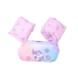 Vesta de salvare pentru copii cu aripioare de inot, Flippy, Mov, Model unicorn - Img 1