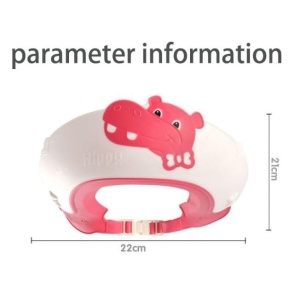Viziera de Protectie Baie Pentru Copii, Fippy, Model Hipopotam, Dimensiune ajustabila, Durabil, Usor de curatat, Impotriva Samponului, pentru Ochi si Urechi, TPE+PP, 22x21 cm, Rosu - Img 6