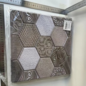 10 x Placi Tapet Autocolant 3D cu Imitatie de Marmura Hexagonala, pentru Perete Bucatarie Sufragerie, Usor de Curatat, Rezistent la Apa, Autoadeziv, 30x30 cm, Gri - Img 2