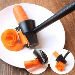 Accesoriu pentru Taiat in Forma de Spirala, Flippy, Multifunctional pentru Legume, Cutit pentru Spirale, 16x5.5 cm, Negru - Img 11