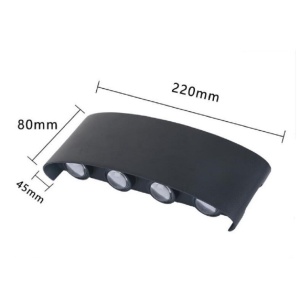 Aplica pentru Perete, Flippy, Interior/Exterior, Rezistenta la Umezeala, 8 W, Aluminiu, Negru, 22x8 cm - Img 7