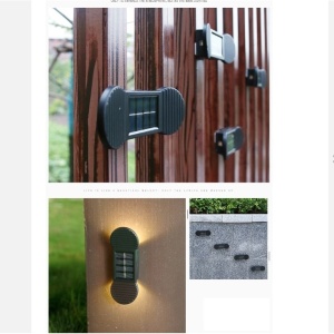 Aplica solara LED Flippy, ABS/Policarbonat, rezistenta la apa IP65, 2 LED-uri SMD, pentru perete, scari, 1.2V, 600mah, 16 x 5.9 x 3.3 cm, lumina alb cald, negru - Img 3